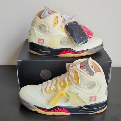 Nike Air Jordan 5 Retro Off-White x SP Sail Virgil Abloh Men's Sneaker Size 13