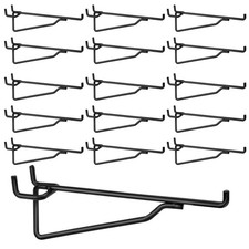 16 Pcs Pegboard Shelf Hooks 6" Metal Peg Board Brackets Hooks Fits 1/4 Black ...