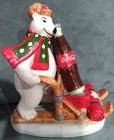 VINTAGE ERNESCO COCA COLA AROUND THE WORLD CHRISTMAS POLAR BEAR DOG SLED 1997
