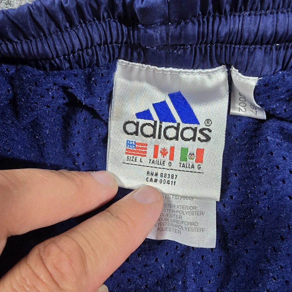 Pantalones Adidas Para Hombre De Colección Años 90 Grandes Azul Malla Forrados Pista Cortavientos Pierna A Presión Foto 3 de 4