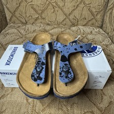 Birkenstock Gizeh Kids BS Sprays Blue K13 Narrow NWT 