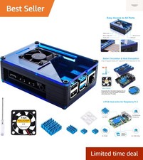 Raspberry Pi 4 Case with Fan Cooling , 4 Pcs Aluminum Heat Sinks , Case for R...