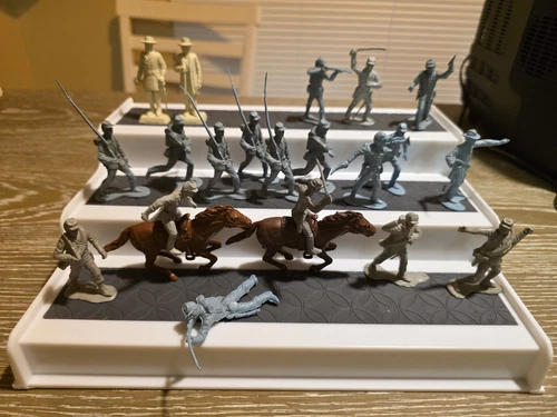 VTG Marx Civil War Playset Figure Lot With Grant, Lee, Horses Toys