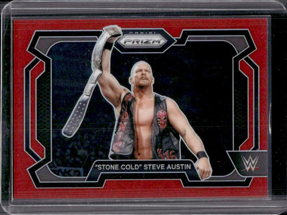 2024 Prizm WWE "Stone Cold" Steve Austin Red Prizm #162/299