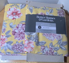 2 Better Homes Garden 100 Cotton 72 x 45, 4 Yard Yellow Floral Homedec Fabric