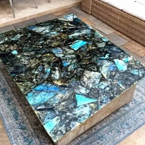 24"x12" Labradorite Stone Coffee Table Handmade Crystal Healing Home & Garden De - Image 2 of 4