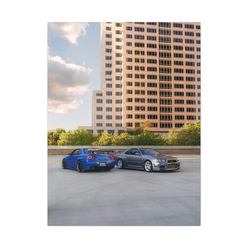 Nissan R34 GTR High Resolution Museum Quality Vertical Canvas Print #024 - Picture 2 of 10
