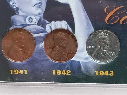 Wheat Penny Collection WW1 WW2 Moneda de Cobre Un Acero Lote de 2 - Imagen 3 de 6