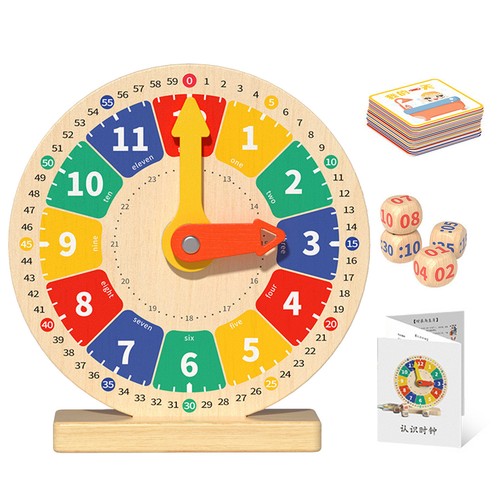 Wooden Clock Kids Toys Time Learning Teaching Aids Toys For Children Life Skills