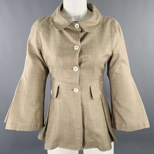 Maria Luisa B Size 6 Beige Taupe Linen Blend Jacket Blazer