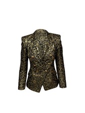 Balmain Metallic Brocade Blazer In Gold Acetate Fr38