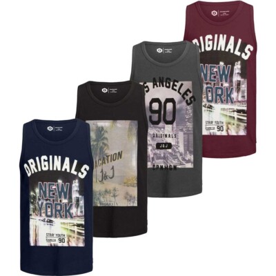 JACK & JONES Herren Tank Top Jorklovn Sommer Baumwolle Rundhals Oversize Fit