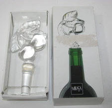 MIKASA WINE BOTTLE STOPPER CLEAR LEAD CRYSTAL - Cherry Orchard - with box