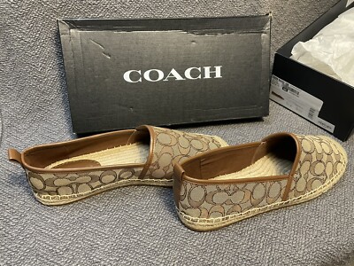 COACH CODI Espadrille In Signature Jacquard Khaki/Saddleback COACH CODI Espadrille In Signature Jacquard Khaki/Saddleback