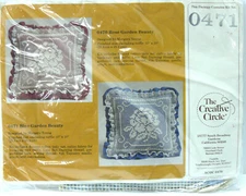 Creative Circle Blue Garden Beauty PILLOW COVER Craft Kit  -  Needlepoint NEW