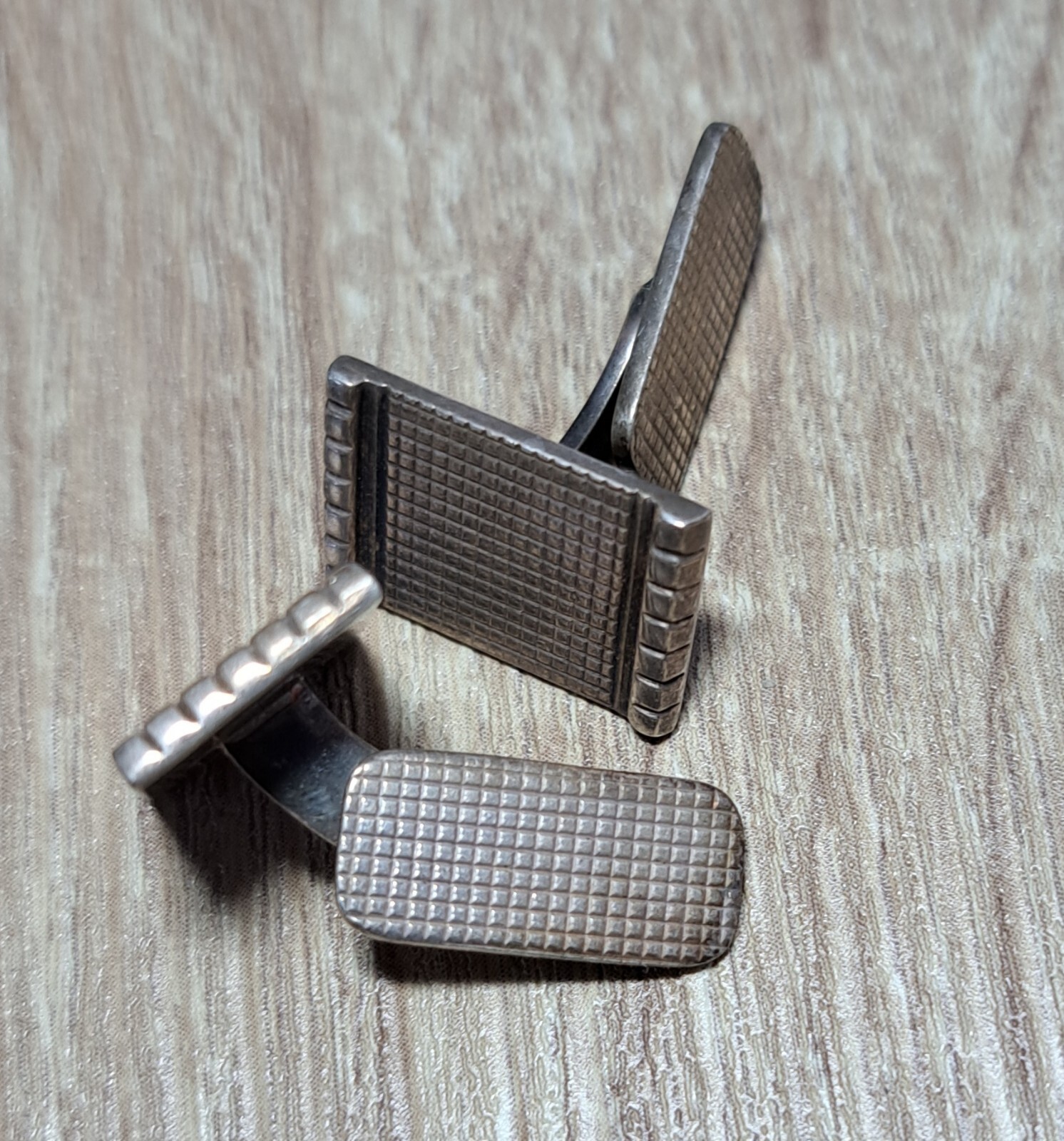 Solid Silver Button Cuff Silver 835 - image 1