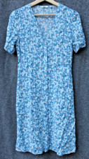 Uniqlo Dress  XS Floral V-Neck Short Sleeve Button Front EUC