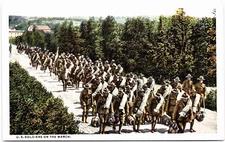 US Soldiers on the March Postcard Army Series 18 Unposted