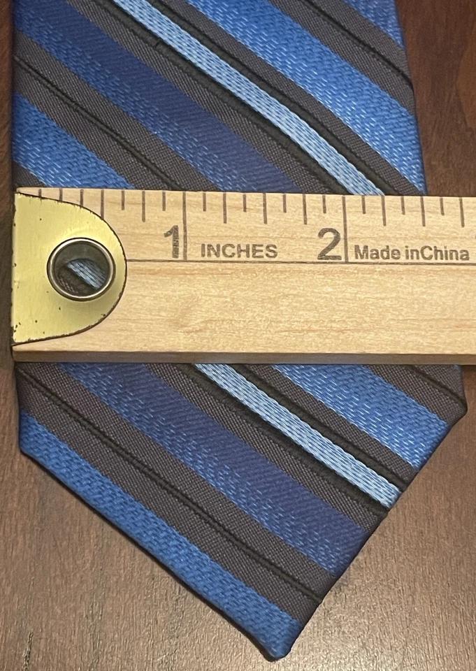 Apt. 9 Blue Black 100% Polyester Men’s Neck Tie Made In China - Image 4 of 4