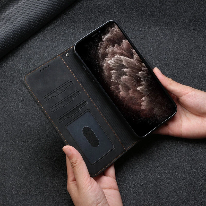 Magnetic Leather Flip Card Wallet Case For Samsung Galaxy S25 S24 S23 S22 S20 S8 - Image 4 of 4