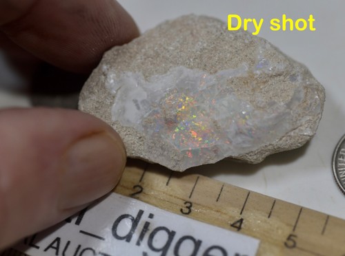 OPAL AUSTRALIAN MINTABIE SPECIMEN OR GEM CUTTER BRIGHT RED FLASH 82ct VIDEO - Picture 11 of 17