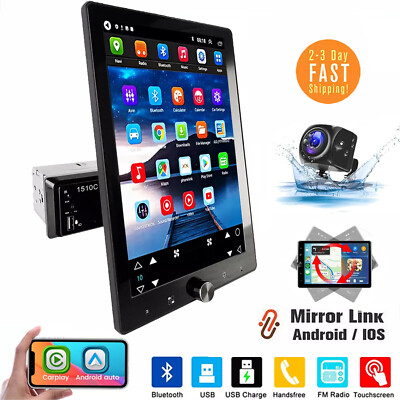 10.4'' Single DIN Touch Screen Stereo Bluetooth Radio Apple/Android Carplay + CAM