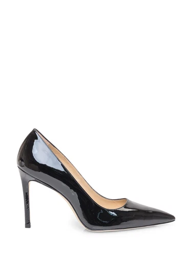 $500 STUART WEITZMAN Leigh 95 Pointed Toe Pump BLACK PATENT LEATHER 7 (DB4)