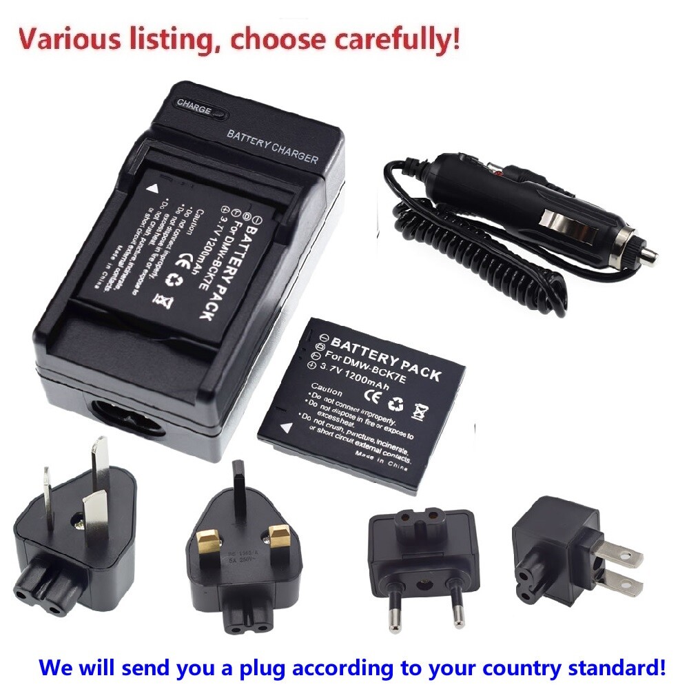 Battery or Charger for Panasonic DMW-BCK7E Lumix DMC-TS30 Lumix