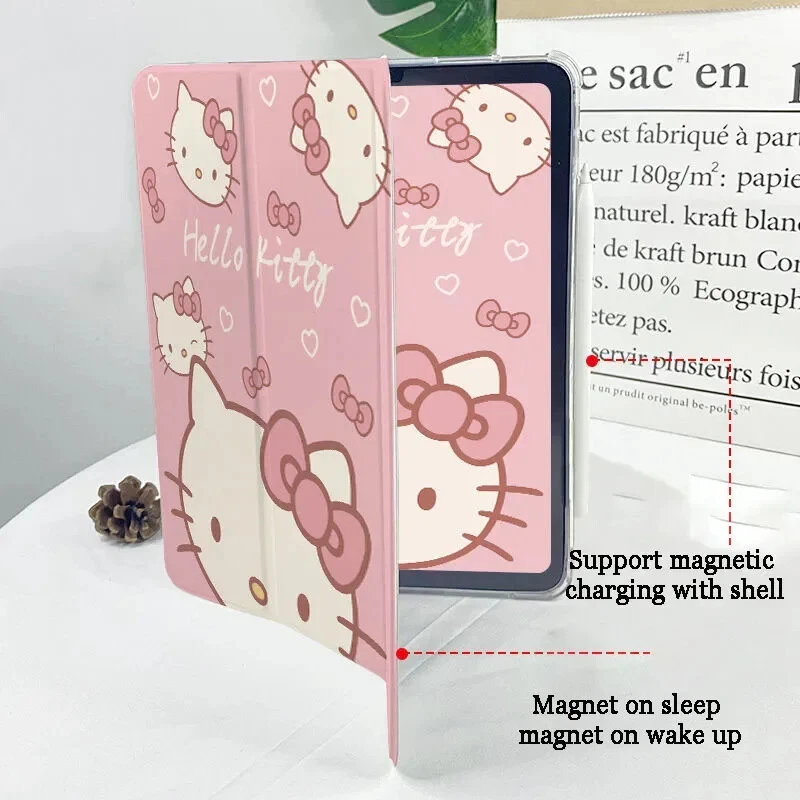 Sanrio Hello Kitty ipad Protective Cover Tri-Fold Transparent Drop-Proof - Image 3 of 4
