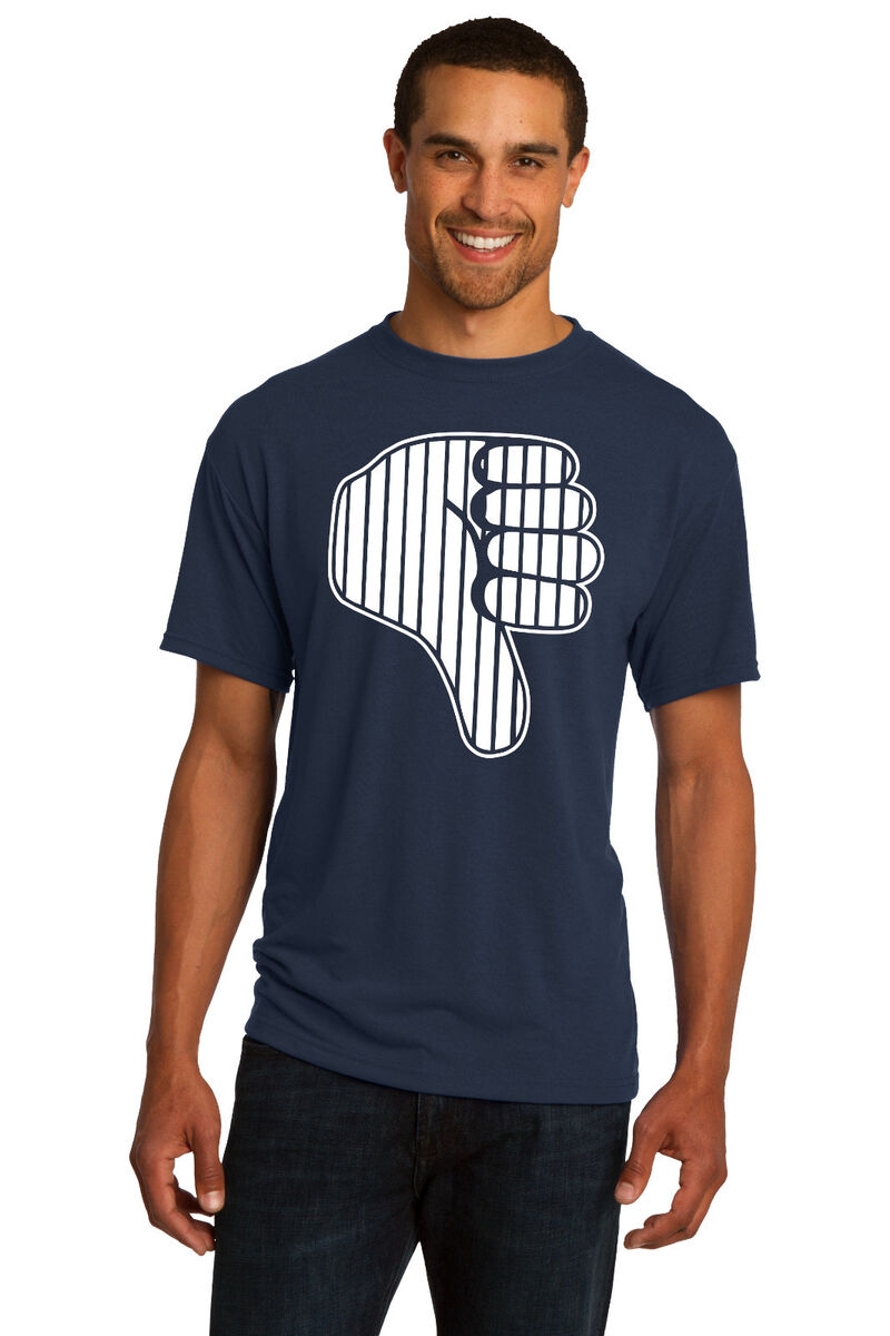 New York Yankees Thumbs Down Men's T-Shirt or Hoodie Sz s - 5XL Pinstriped