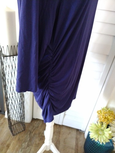 Weiche Umrandung asymmetrisch V-Ausschnitt geraffte Seite Tunika Damen Bluse 1X - Bild 2 von 9
