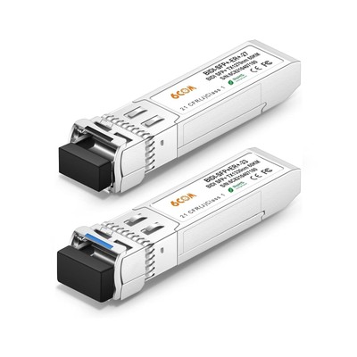 a Pair of 10G BiDi SFP+ Transceiver, 10GBase-BIDI 1270nm/1330nm SMF, up to 60...