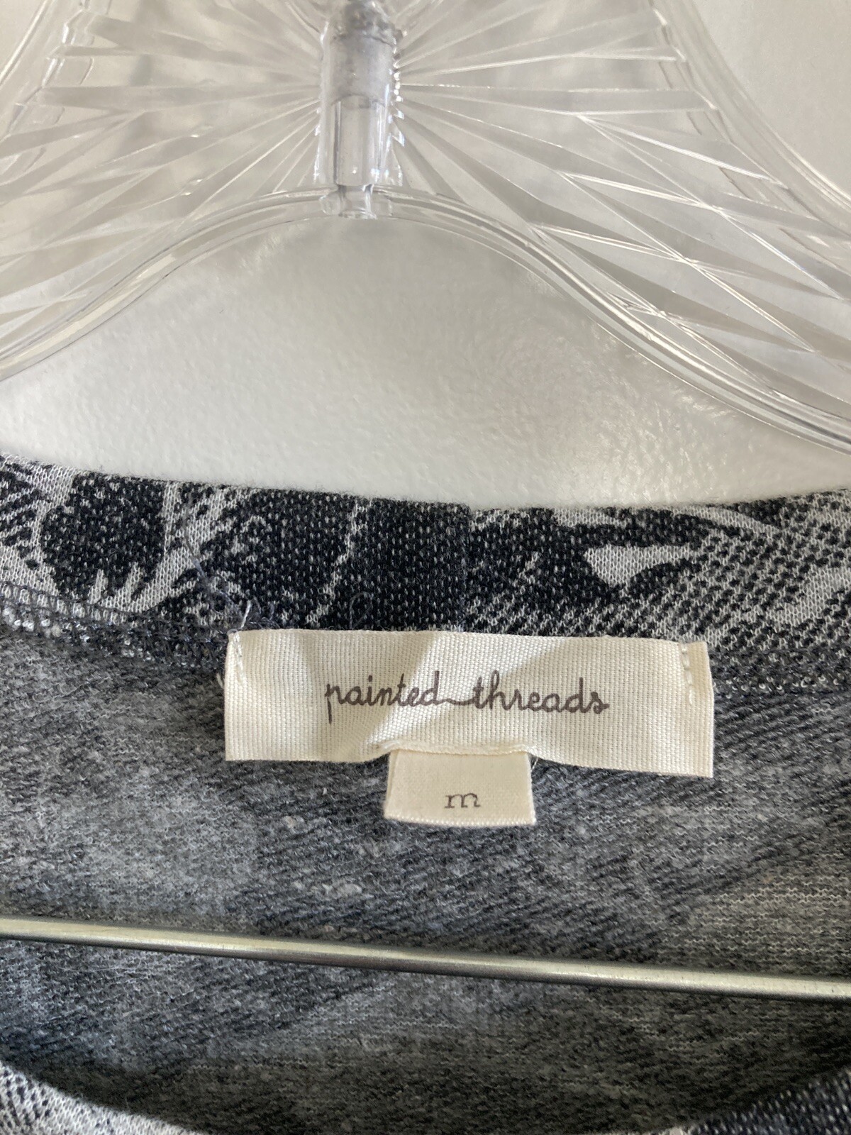 Painted Threads Womens Pullover Sweater Gray Flor… - image 3