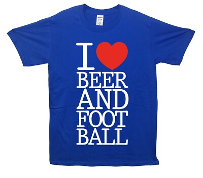 T-Shirt I Love Beer And Football bedruckt Vatertag
