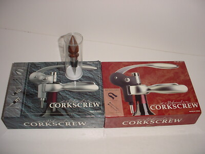 Lot Of Two 2 Costco Professional Cork Wine Opener Kits With Accessories - Wine Glass Cork Holder Costco Lot Of Two 2 Costco Professional Cork Wine Opener Kits With Accessories - Wine Glass Cork Holder Costco