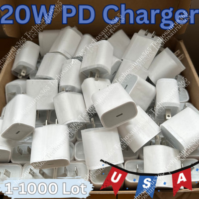 For iPhone 16 15 X Fast Charger 20W PD USB-C Wall Charger Cube Power Adapter Lot