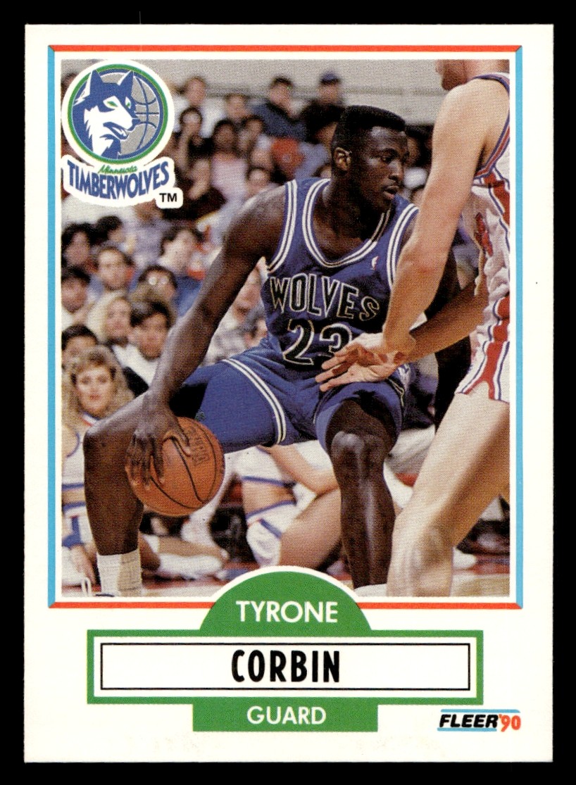 1990 Fleer Tyrone Corbin #113 Minnesota Timberwolves
