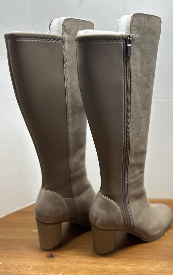 Botas hasta la rodilla SoftWalk para mujer talla 9,5 W Katia de cuero beige con cremallera S1854-117 Foto 3 de 4