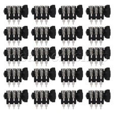 20pcs 6 Pin 1/4" Stereo Audio PCB Panel Mount Headphone Socket Female 6.35mm