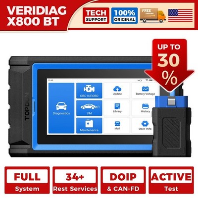  TOPDON VeriDiag X800 BT Bluetooth OBD2 Scanner Bidirectional Full System Tools