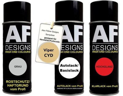 Spraydose Set für Viper CYD Pastel Yellow Autolack Klarlack Grundierung Spraydos