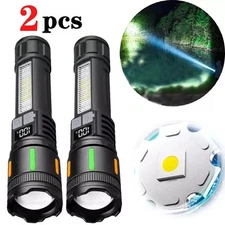 2PACK 99000000 LM Super Bright LED Tactical Flashlight Rechargeable Work Light