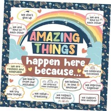 112 Pcs Boho Rainbow Classroom Bulletin Board Decorations Set  Amazing