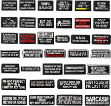 Funny Phrases Iron-On Embroidered Patches for Jackets, Vests, and Bags, 36Pcs