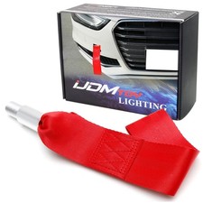 iJDMTOY Racing Style Tow Hook Mount Sports Red Towing Strap Compatible