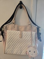 Betsey Johnson Pink, White Beige Diaper Bag/oversized Purse. Excellent Condition