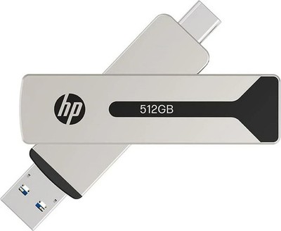 HP 911 Pro Pearl Nickel 512GB, USB-C/A 3.2 USB Stick Flash Laufwerk 1000MB/s
