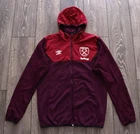 UMBRO WEST HAM UNITED MAROON TRAINING JACKET HOODED TRACK TOP MEN’S SIZE LARGE