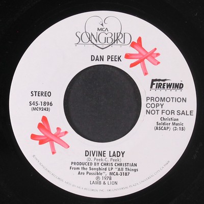 DAN PEEK: divine lady MCA SONGBIRD 7'' Single 45 RPM