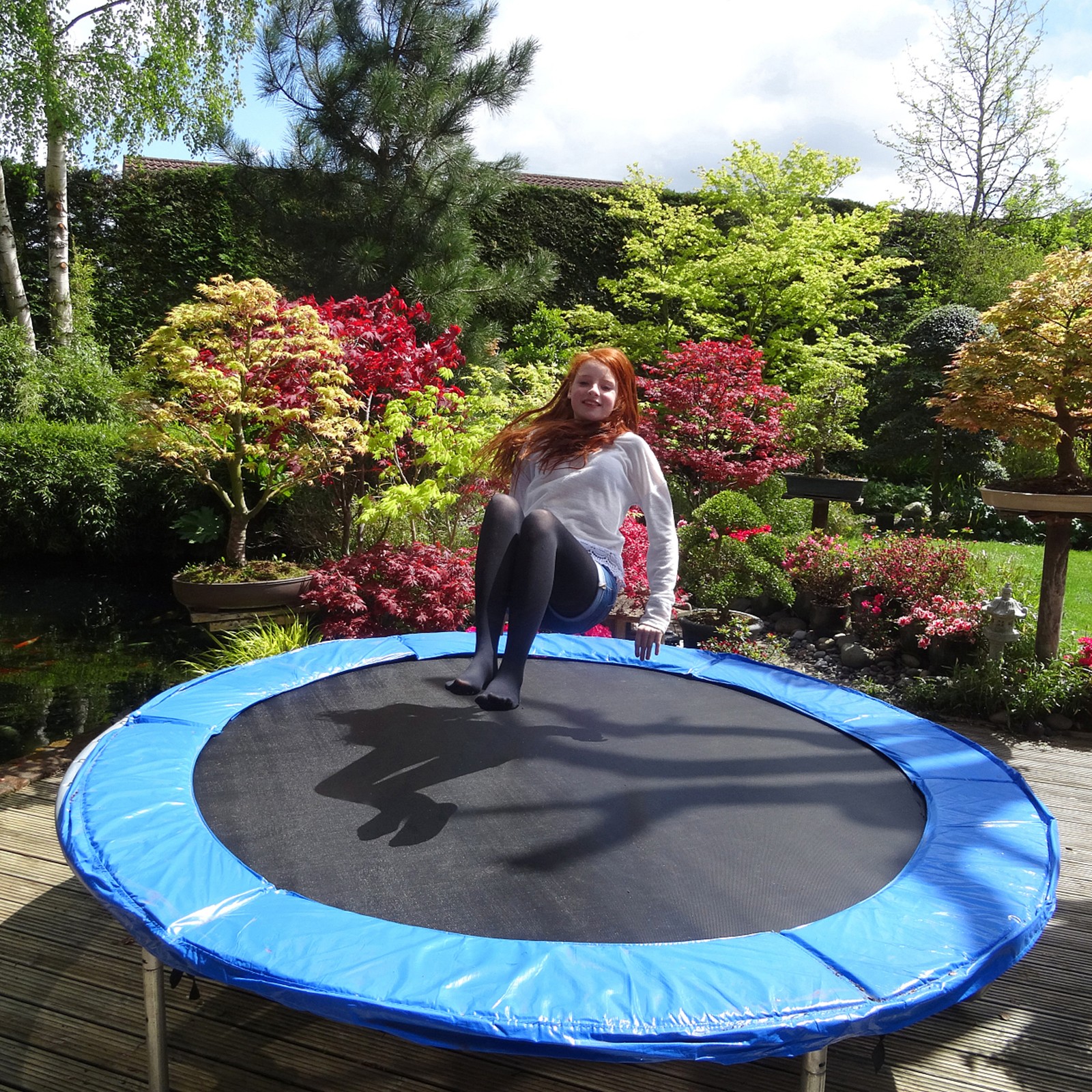 Giantex High-Elastic PP Trampoline Mat Fits 16' Frame w/108 V-Hooks Using 7"
